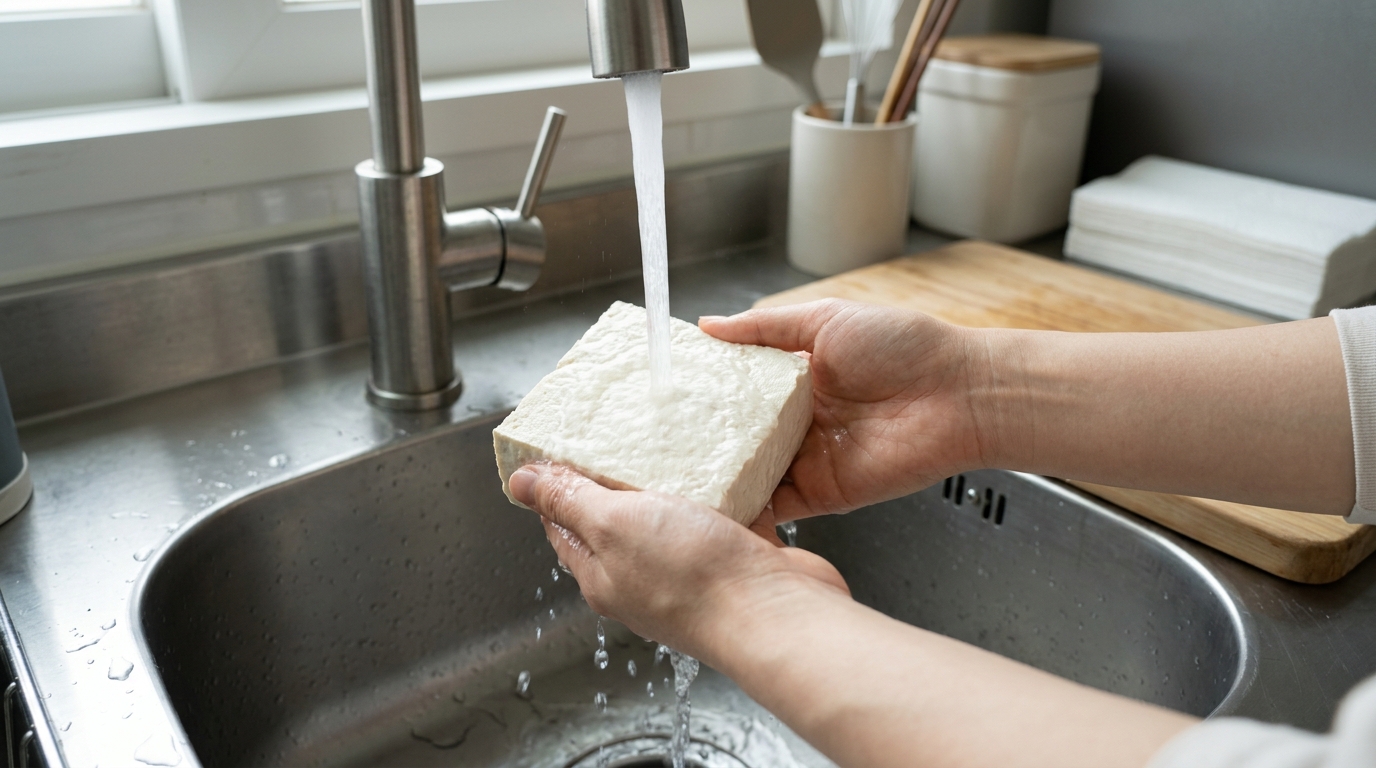두부 한 모, 냉동실에 넣었다 꺼내보세요. 완전히 식감이 다르게 변합니다.